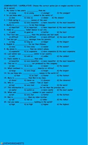 Comparatives-superlatives