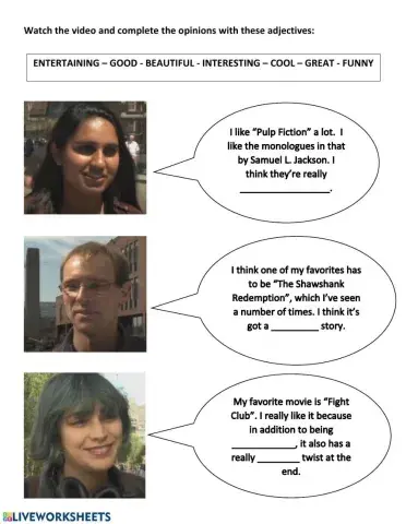 Adjectives to describe movies