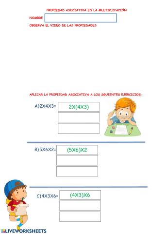 Propiedades de la multiplicación