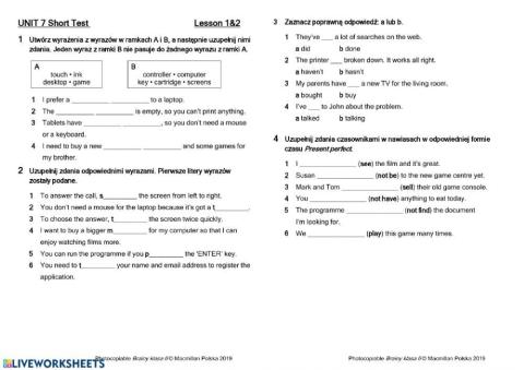 Computers &Present Perfect