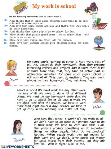 My work is school