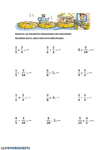 Operaciones con fracciones