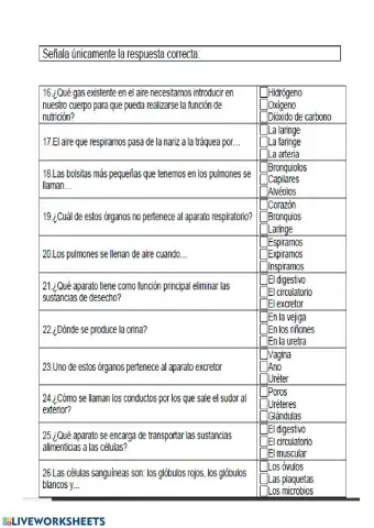 Los aparatos del cuerpo humano