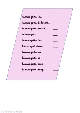 Zenbakiak. Hirurogei