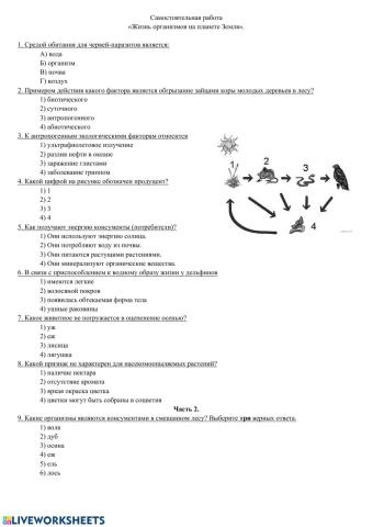 Жизнь организмов на планете Земля