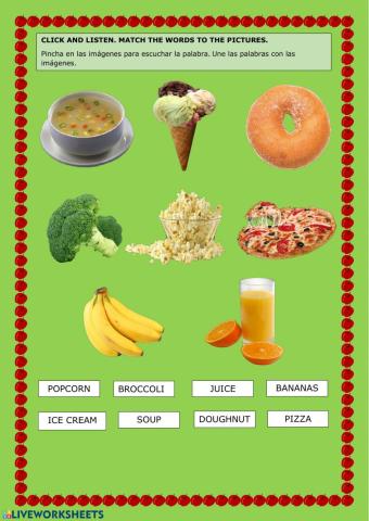 Broccoli ice crem song Listen and match