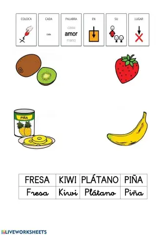 Identifica cada palabra con su imagen