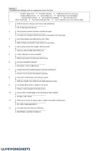 Idioms and colloquialisms TOEFL