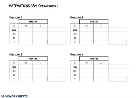 Multiplicaciones ABN I