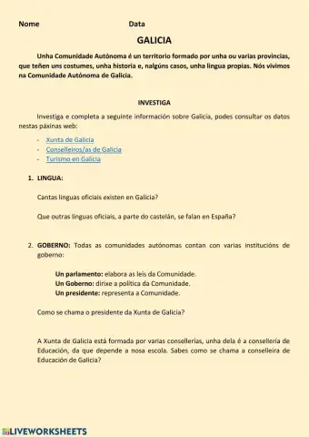 A Comunidade Autónoma de Galicia