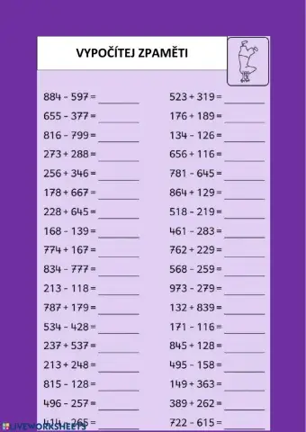 Vypočítej zpaměti