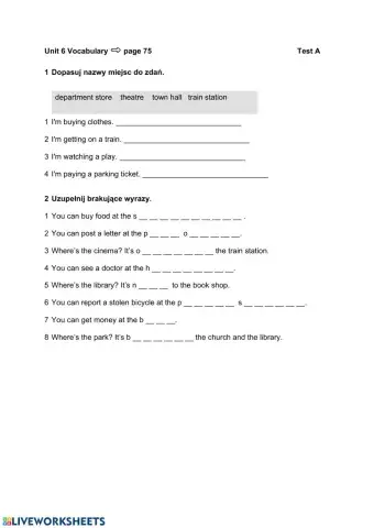 Steps Plus klasa 5 unit 6 town