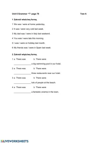 Steps Plus klasa 5 unit 6 was were