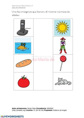 El mismo número de sílabas