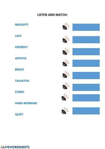 Adjectives 5º Listen and match