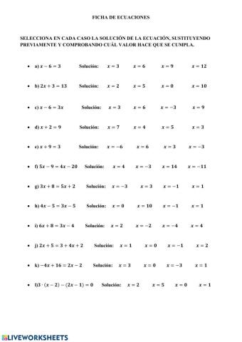 Ecuaciones de primer grado