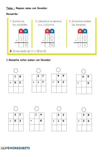 Repaso sumas con llevadas