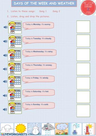 Days of the week and weather