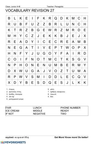 Junior Wordsearch 27