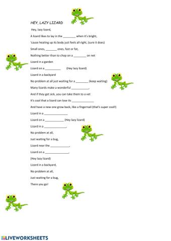 Lazy Lizard - a song