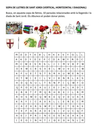 Sopa lletres Sant Jordi