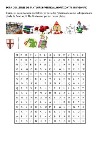 Sopa lletres Sant Jordi