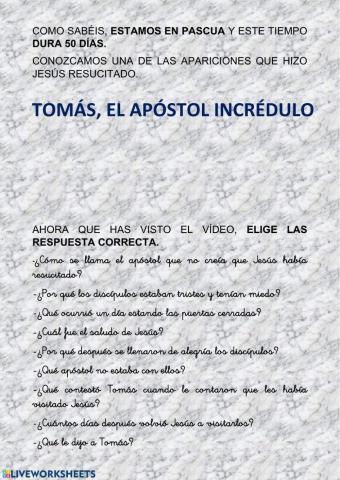 Tomás el incrédulo