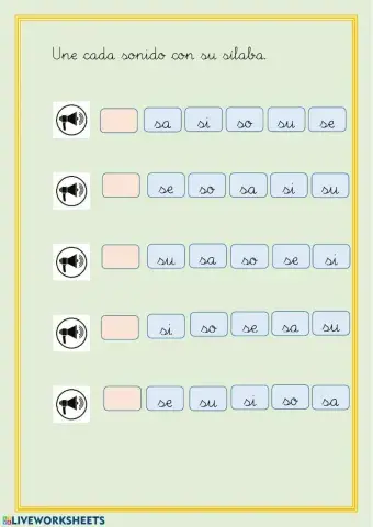 Sílabas sa, se si, so, su