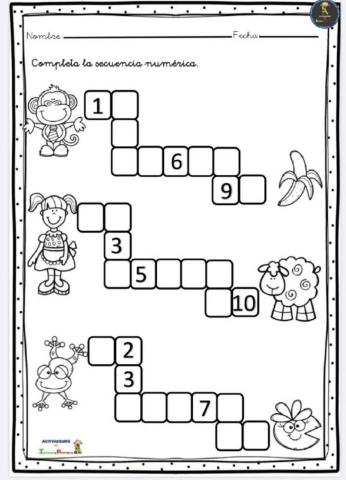 Completa las series numéricas