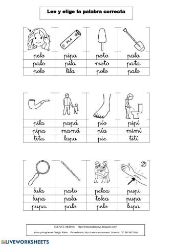 Lee y elige la palabra correcta