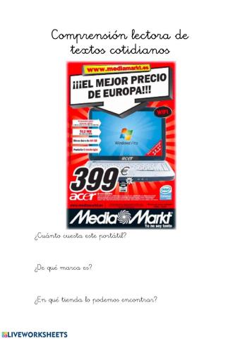 Comprensión de textos cotidianos