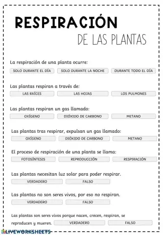 Respiración de las plantas