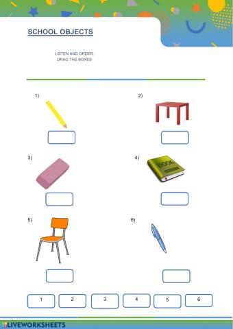 school objects - listen