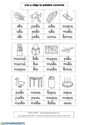 Lee y elige la palabra correcta