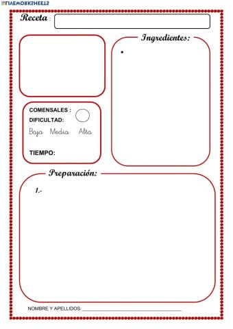 Tipologia textual: la receta