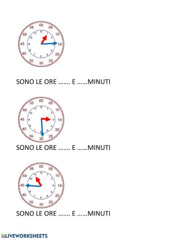Orologio con minuti