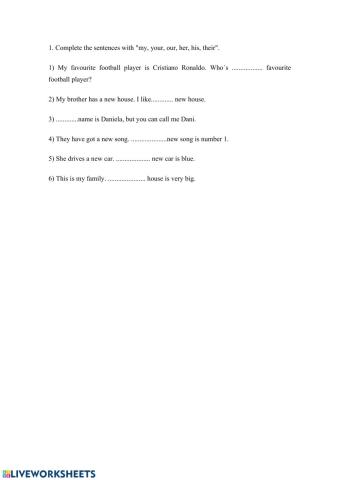 Possessive adjectives