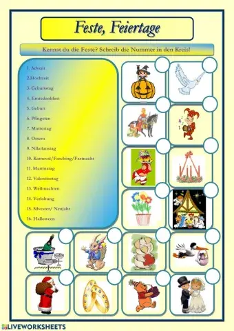 Feste - Bildwörterbuch