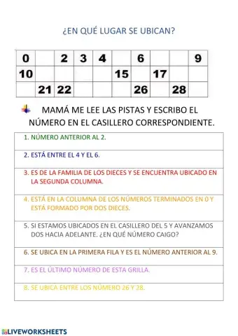 Completamos la grilla con adivinanzas