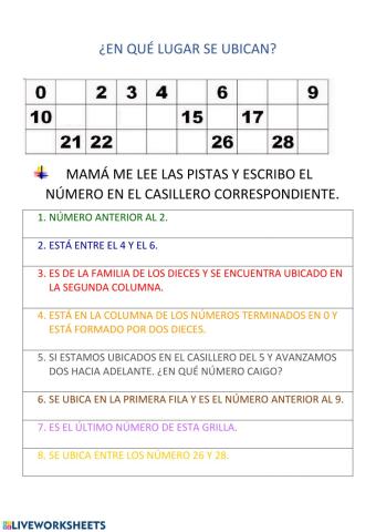 Completamos la grilla con adivinanzas