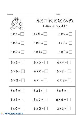 Tablas de multiplicar