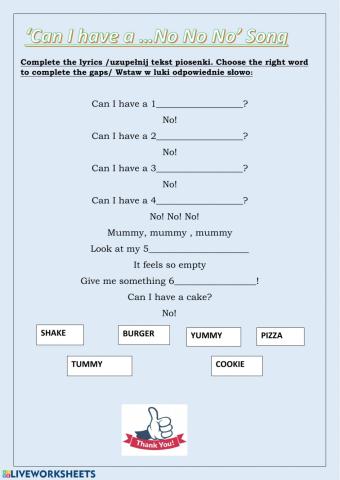 Can I have a ..no nono song