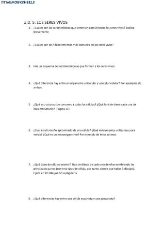 UD 5 y 6 Biología 1º eSO