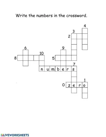 Write the numbers 1-10