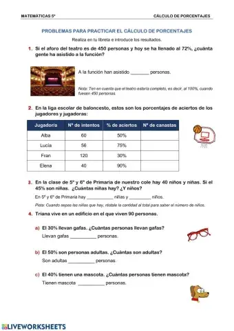 Problemas porcentajes