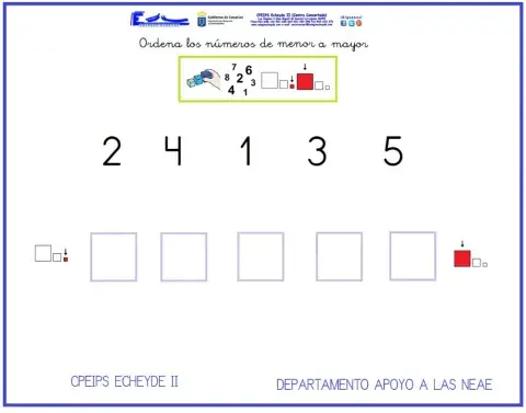 Ordenar de menor a mayor 1-1