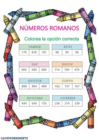 Práctica de números romanos