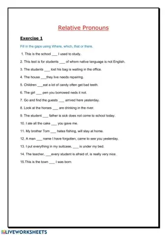 Relative pronouns