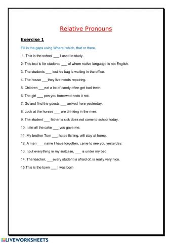 Relative pronouns