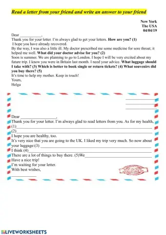 Write letter to your friend